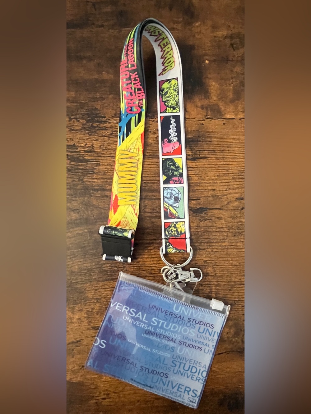 Universal Studios Multicolor Comic-Print Lanyard with ID Holder